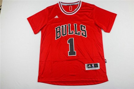 Maillot De Basket Chicago Bulls Derrick Rose 1 Manches Courtes Rouge